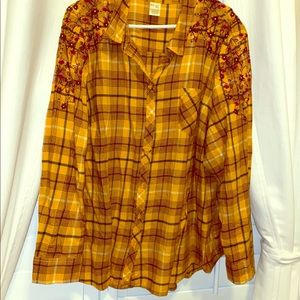 Yellow button down
